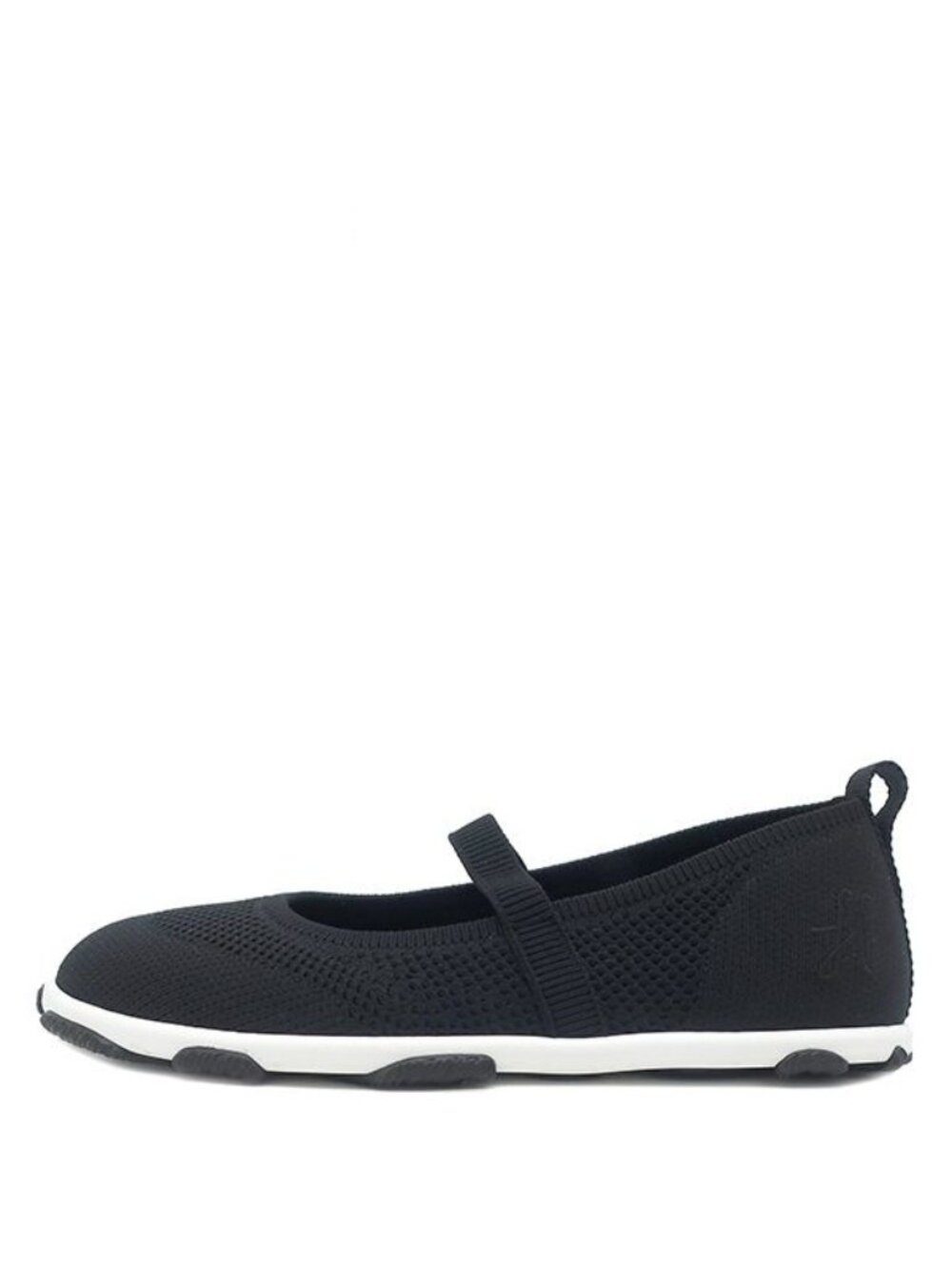Hermes Shoes Ballet Manta Rubber Fabric Black 37.5 Knit